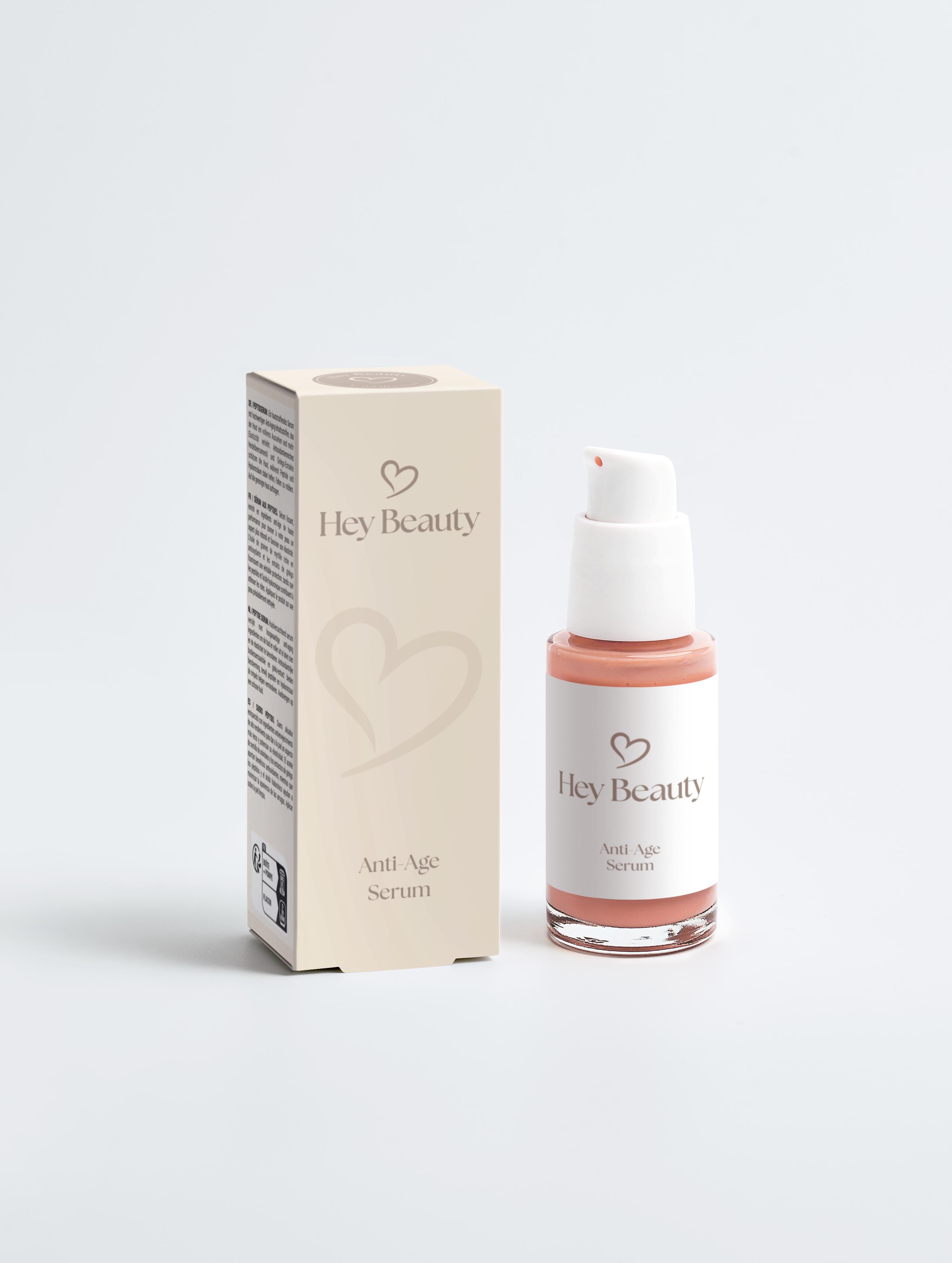 Anti-Aging Peptid-Serum Hey Beauty Flasche mit Pipette
