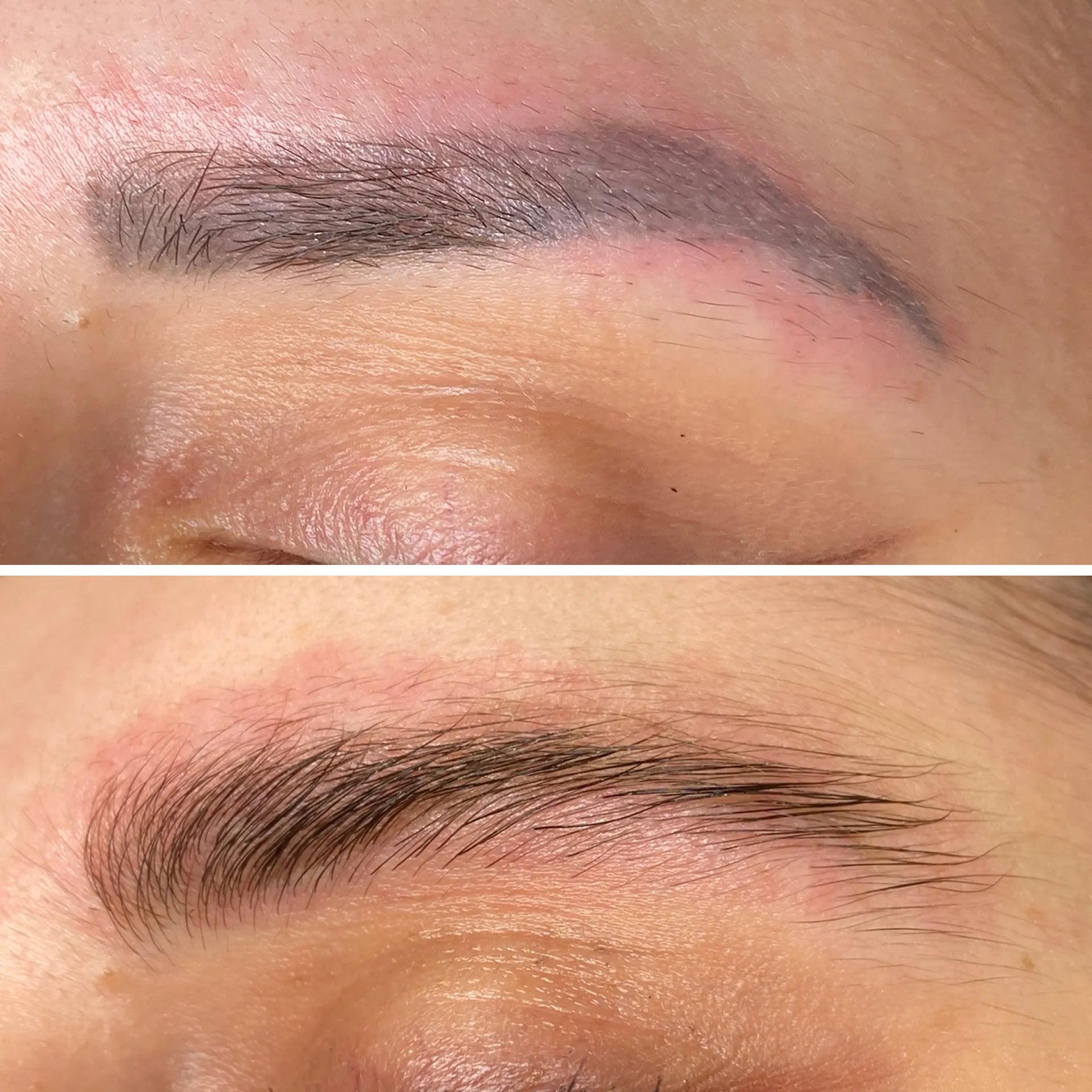 Augenbrauenserum Vorher-Nachher Ergebnis vollere Brauen