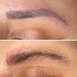 Augenbrauenserum Vorher-Nachher Ergebnis vollere Brauen